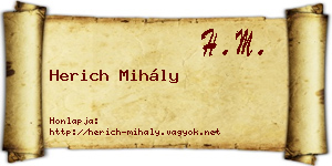 Herich Mihály névjegykártya